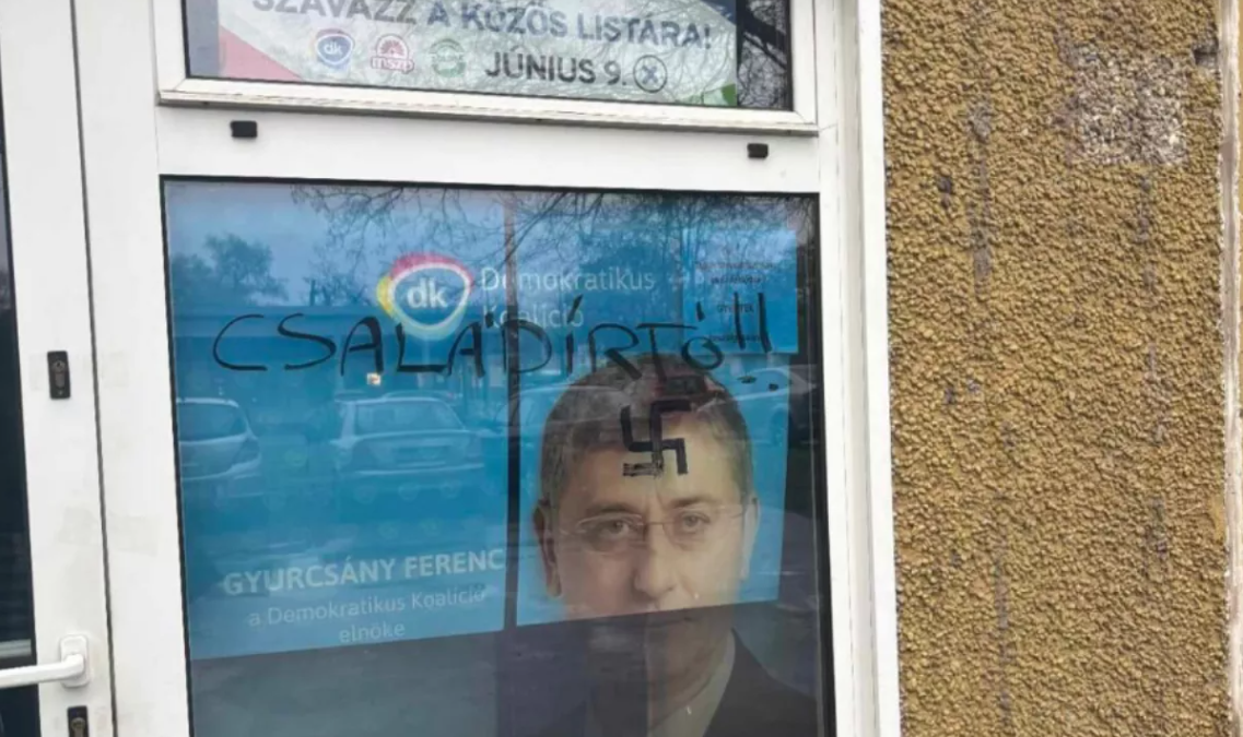 Hungarian opposition party’s office vandalised